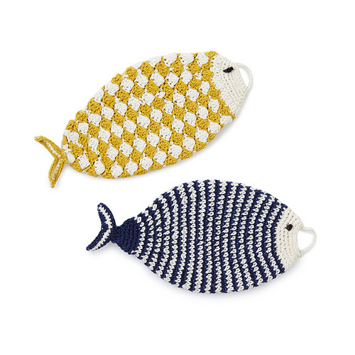 Crochet Fish Dish Scrubbers - Set Of 2