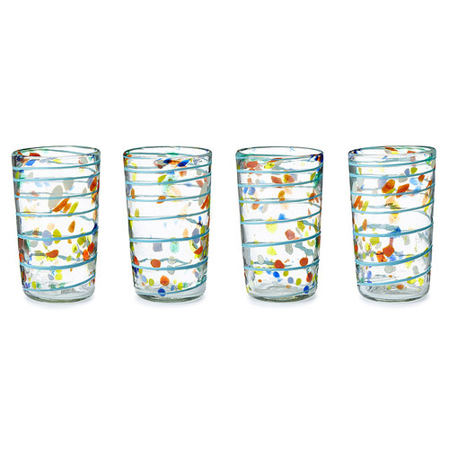 Recycled Confetti Glassware - Set Of 4