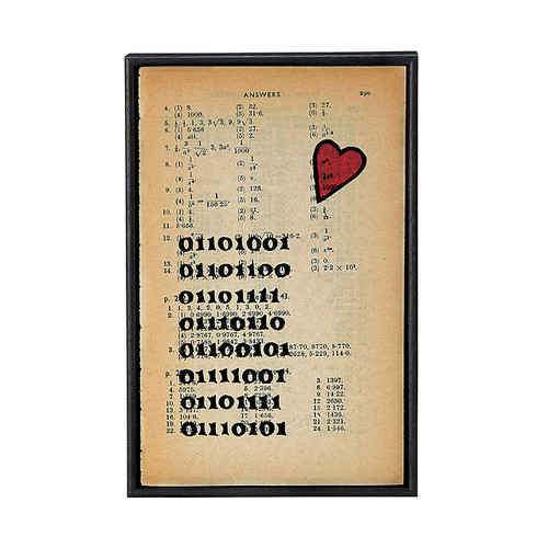 Binary I Love You Vintage Print