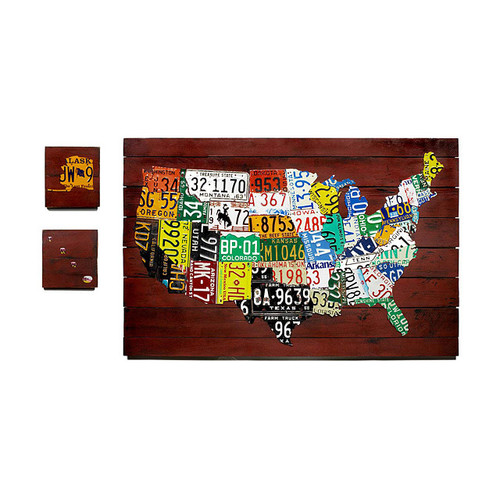 Reclaimed License Plate Map