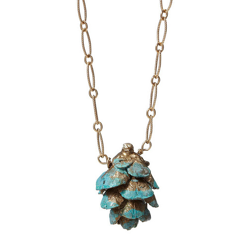 Blue Pinecone Necklace