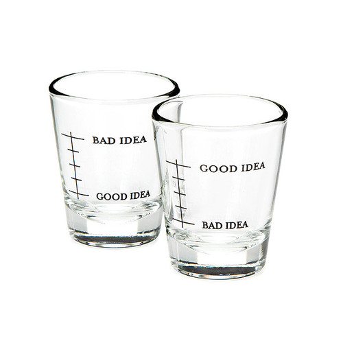 Bad Idea/Good Idea Shot Glasses - Set Of 2