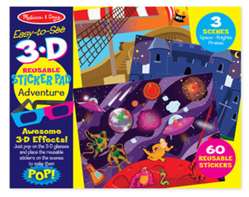 Easy-to-See 3-D Reusable Sticker Pad - Adventure