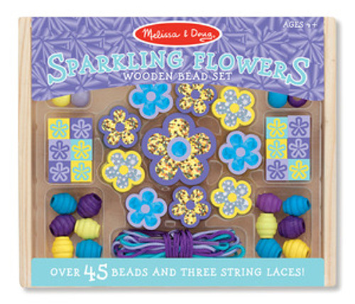 Sparkling Flowers Wooden Bead Set