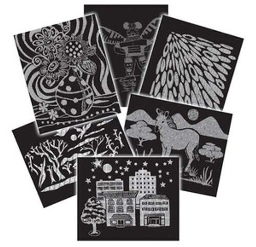 Scratch Art Pattern Paper Assortment (60 sheets)