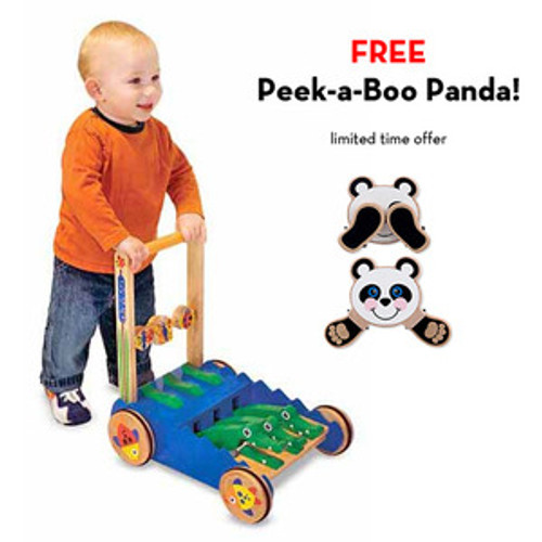 Chomp & Clack Alligator Push Toy with FREE Peek-a-Boo Panda