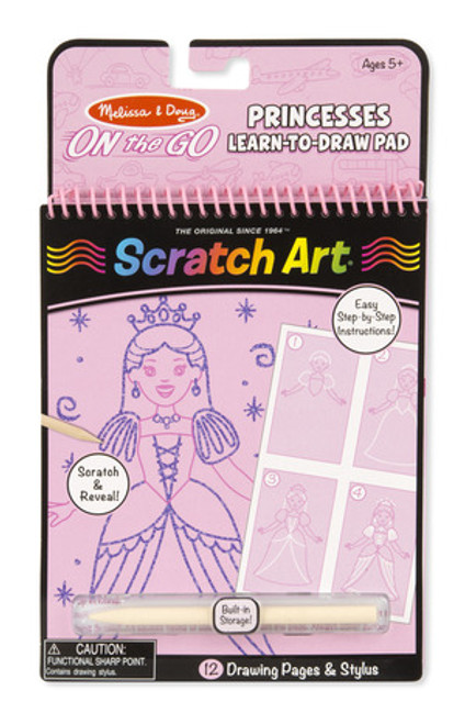 On the Go Scratch Art: Learn-to-Draw Pad - Princesses
