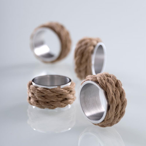 Set Of 4 Rope Napkin Rings