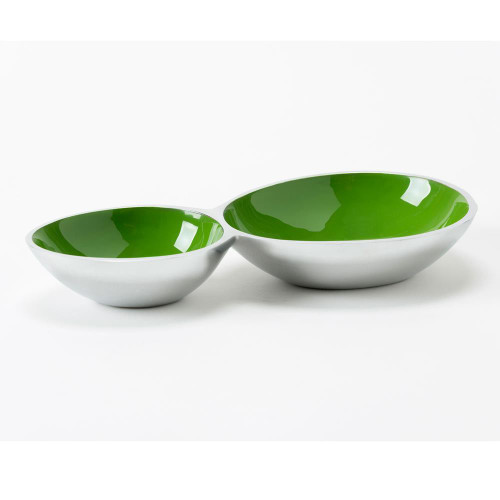 2 Compartment Snack Bowl - Green