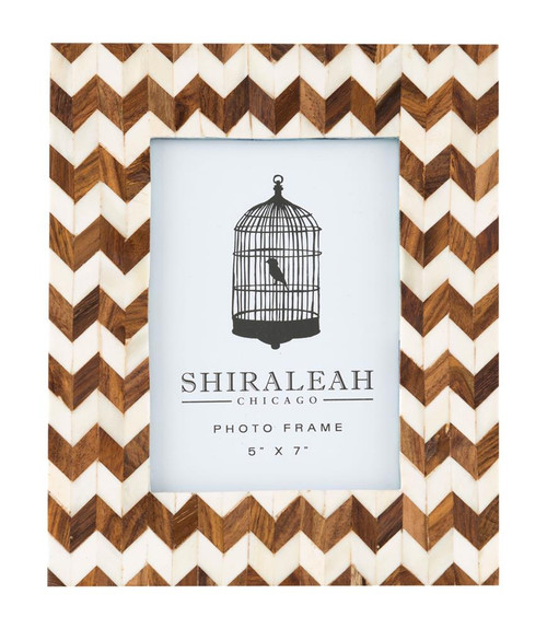 Boheme Chevron 5X 7 Picture Frame, Ivory