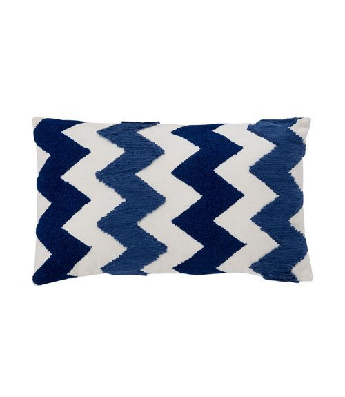 NY LONG CHEVRON PILLOW, BLUE