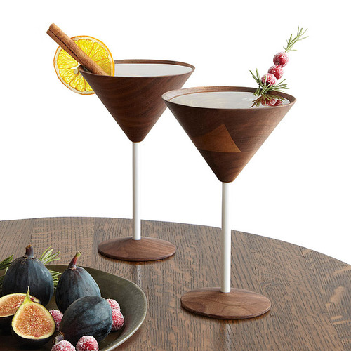 Wooden Martini Glasses - Set Of 2