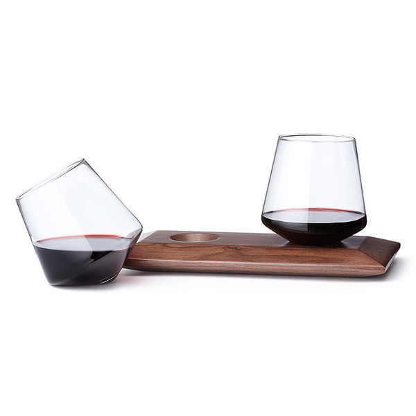 Cupa Glasses & Wood Holder