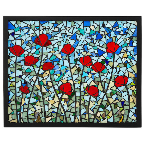 Poppies Stained Glass Panel