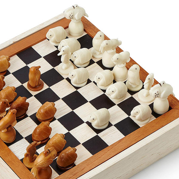 Carved Tagua Chess Set