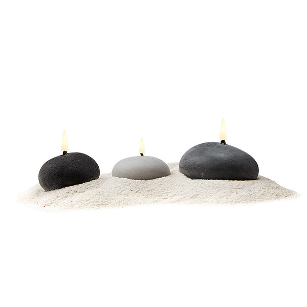 Beach Rock Candles - Set Of 3