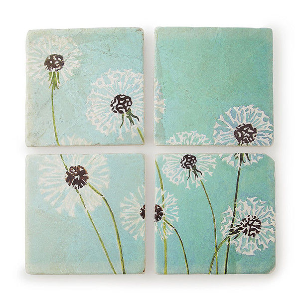 Dandelion Marble Coaster Set