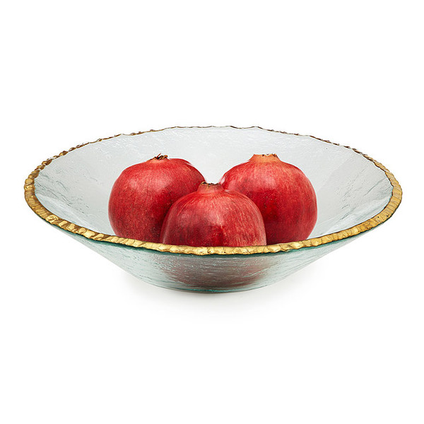 Gold Rimmed Serving Bowl