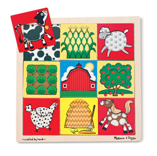 Peek-Through Pattern Puzzle Farm - 9 Pieces