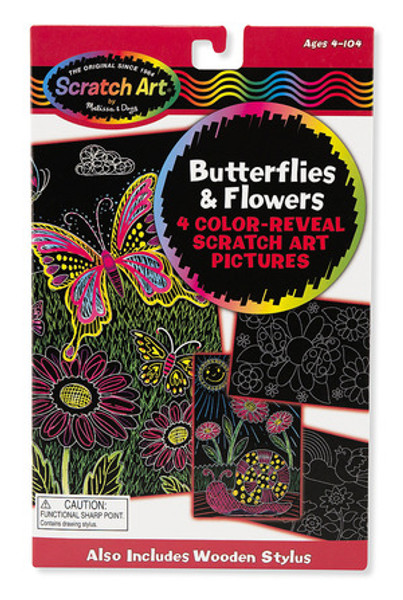 Scratch Art® Color-Reveal Pictures - Butterflies & Flowers