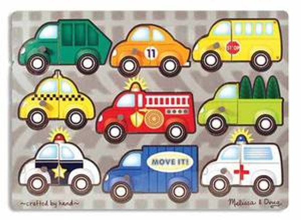 Vehicles Mix 'n Match Peg Puzzle - 9 Pieces
