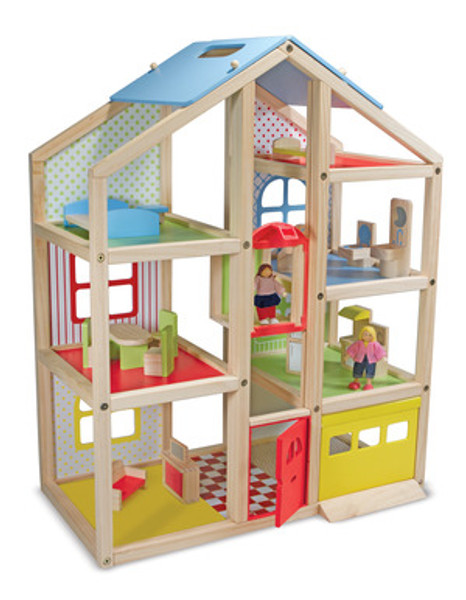 Hi-Rise Wooden Dollhouse and Furniture Set