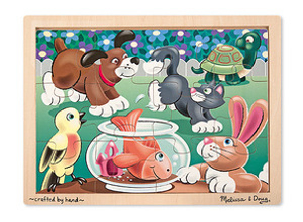 Playful Pets Wooden Jigsaw Puzzle - 12 Pieces