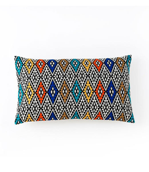 Aztec Embroidered Rectangle Pillow
