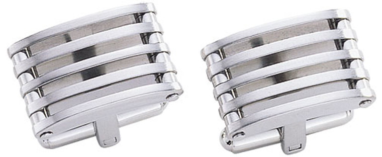 Visol Borealis Brushed Stainless Steel Cufflinks