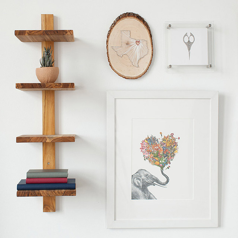 Minimalist Teak Wall Shelf