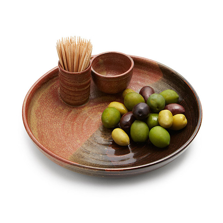 Stoneware Olive Serving Dish