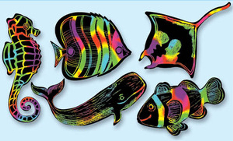 Scratch Art Sea Life Scratchin' Shapes Group Pack