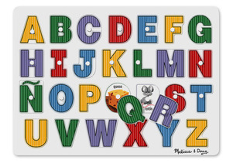 See-Inside Spanish Alphabet Peg Puzzle - 27 pieces
