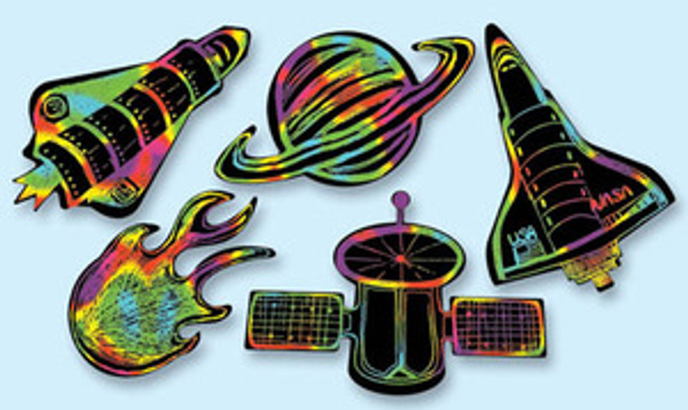 Scratch Art Outer Space Scratchin' Shapes Group Pack