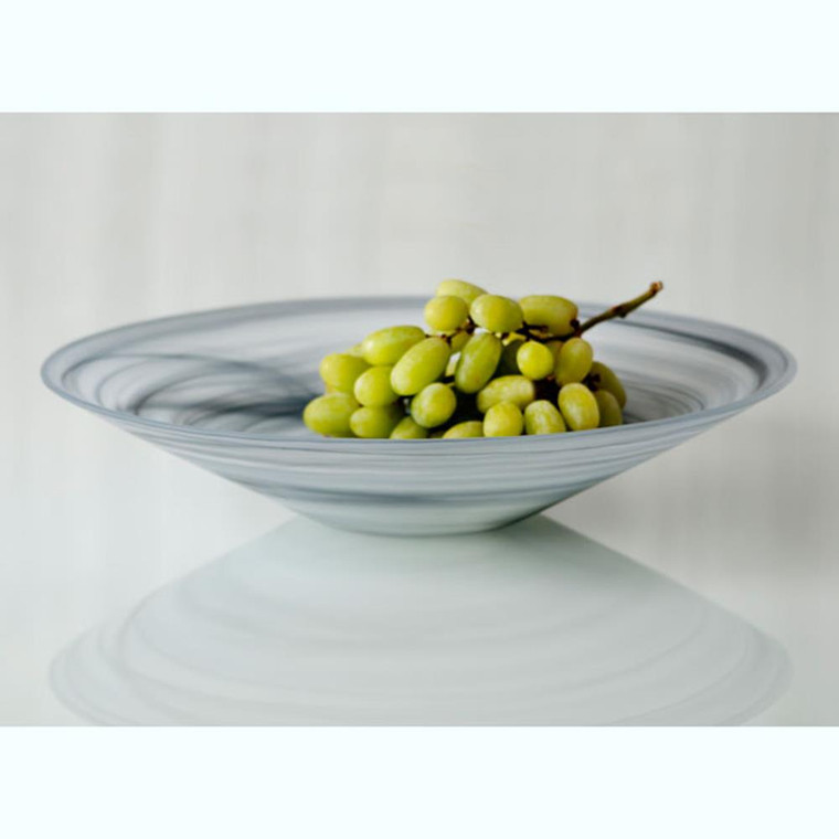 Large Frosted Alabaster Shallow Bowl