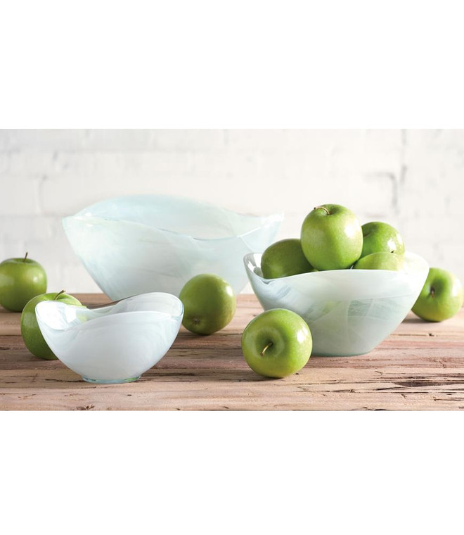 Large Freeform Alabaster Bowl - Glacier