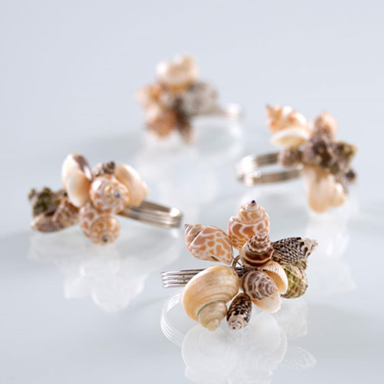 Set Of 4 Sea Shell Napkin Rings