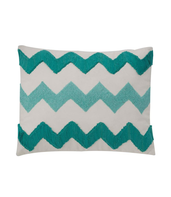 NY RCTNG.CHEVRON PILLOW, TURQUOISE