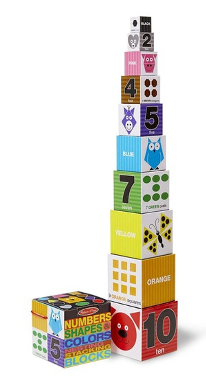 Nesting & Stacking Blocks - Numbers Shapes Colors
