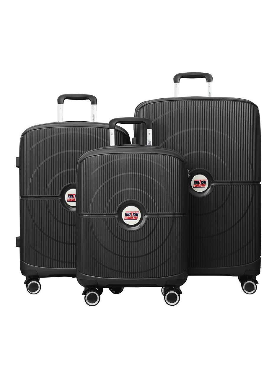 Classic Black Luggage Set (3-Piece): Polypropylene, Spinners