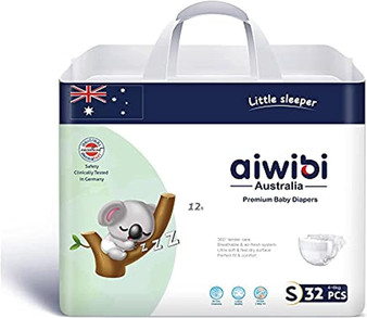 Aiwibi Ultra-thin Premium Baby Diapers Size S for 4 to 6 Kg 32 Pcs.