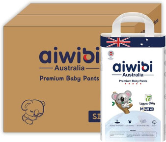 main image of aiwibi premium baby pant diaper size 3 m for 6 to 11kg jumbo box 4x48 pcs