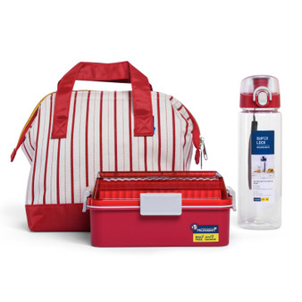 main image of the main image of micronware lunch bag set red