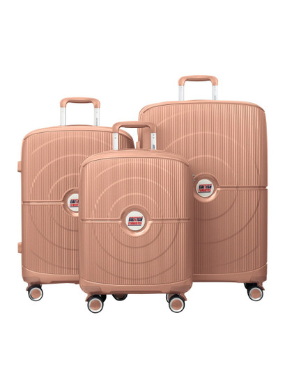 main image of british tourister 3 piece polypropelene hardside spinner luggage trolley set 20/24/28 inch champagne 