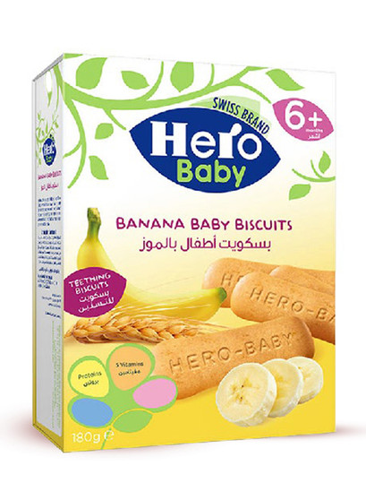 main image of hero baby baby banana biscuits 180gr