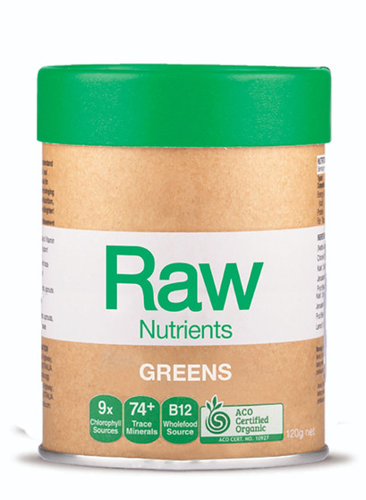 main image of amazonia raw nutrients greens 120g: superfood blend, fruits, veggies & greens, essential vitamins & minerals. deliver2mum.com, uae.