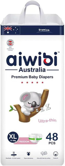 main image of aiwibi ultra-thin premium baby diapers size xl for 12 to 18 kg 48 pcs