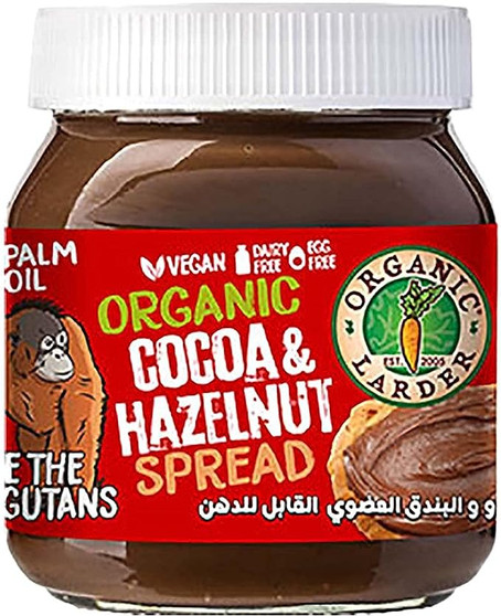 main image of organic larder cocoa and hazelnut spread 350g