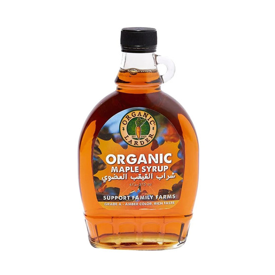 main image of organic larder maple syrup grade a amber color 375ml