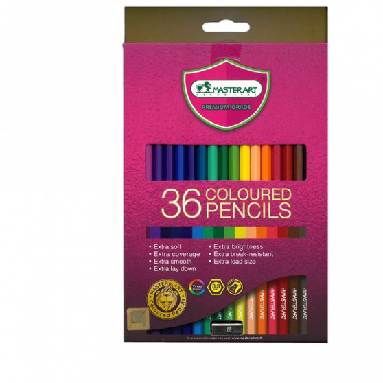 main image of the main image of master art premium grade coloured pencils set of 36colors.